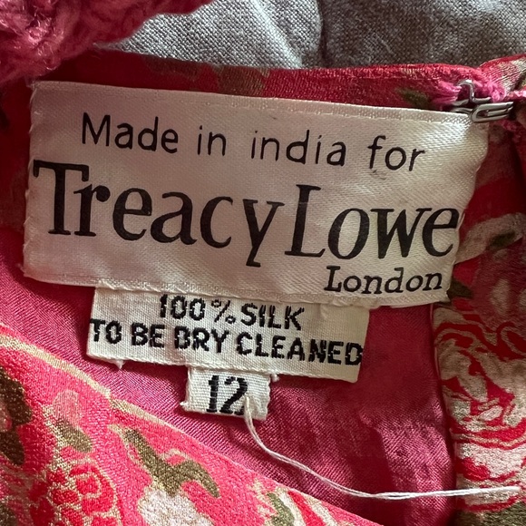 Vintage Treacy Lowe 100% silk dress. Size 12. - Picture 5 of 5